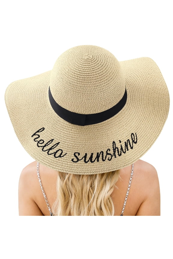 Beach Sun Hats for Women, Straw Hat for Women, Womens Sun Hat UPF 50+ UV Protection, Summer Hats Packable Foldable