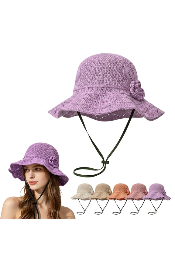 Elegant Woven Straw Sun Hat, 2026 New Straw Hats for Women, Womens Sun Hat Packable Travel Bucket Hats
