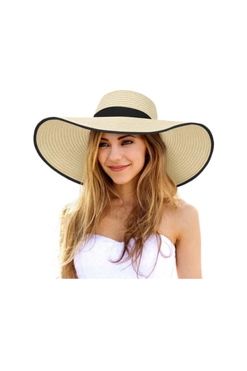 Wide Brim Straw Panama Sun Hat UPF 50+ Packable Beach Hat Summer Vacation FURTALK Sun Hats for Women Summer Wide Brim UV UPF 50+  main image 4