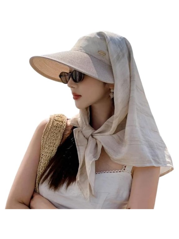 Sun Hats for Women Sun Protection Wide Brim Shawl with Neck Flap Hiking Visor Hat Outdoor UV Summer Beach hat