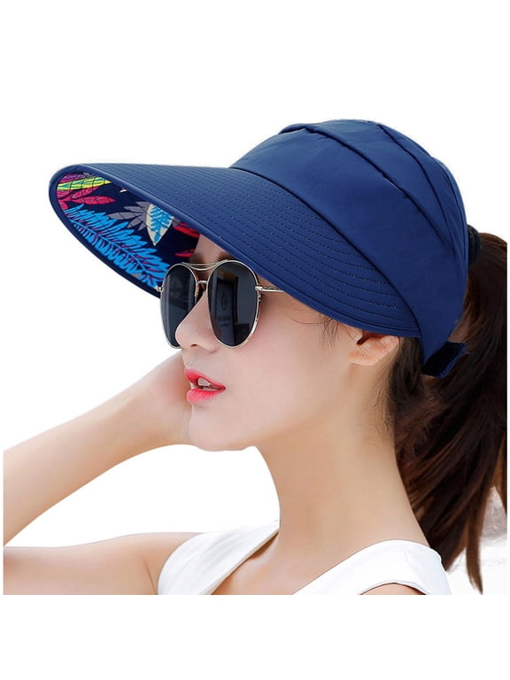 Sun Hats for Women Wide Brim UV Protection Sun Hat Summer Beach Packable Visor