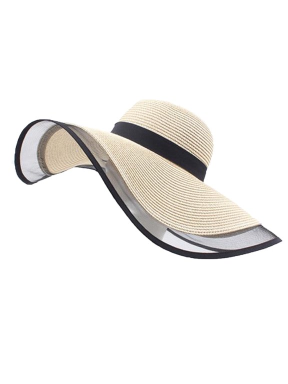 Womens Mens Wide Brim Straw Panama Hat Beach Sun Hat Summer Wide Brim Straw Roll up Hat Fisherman's UPF 50