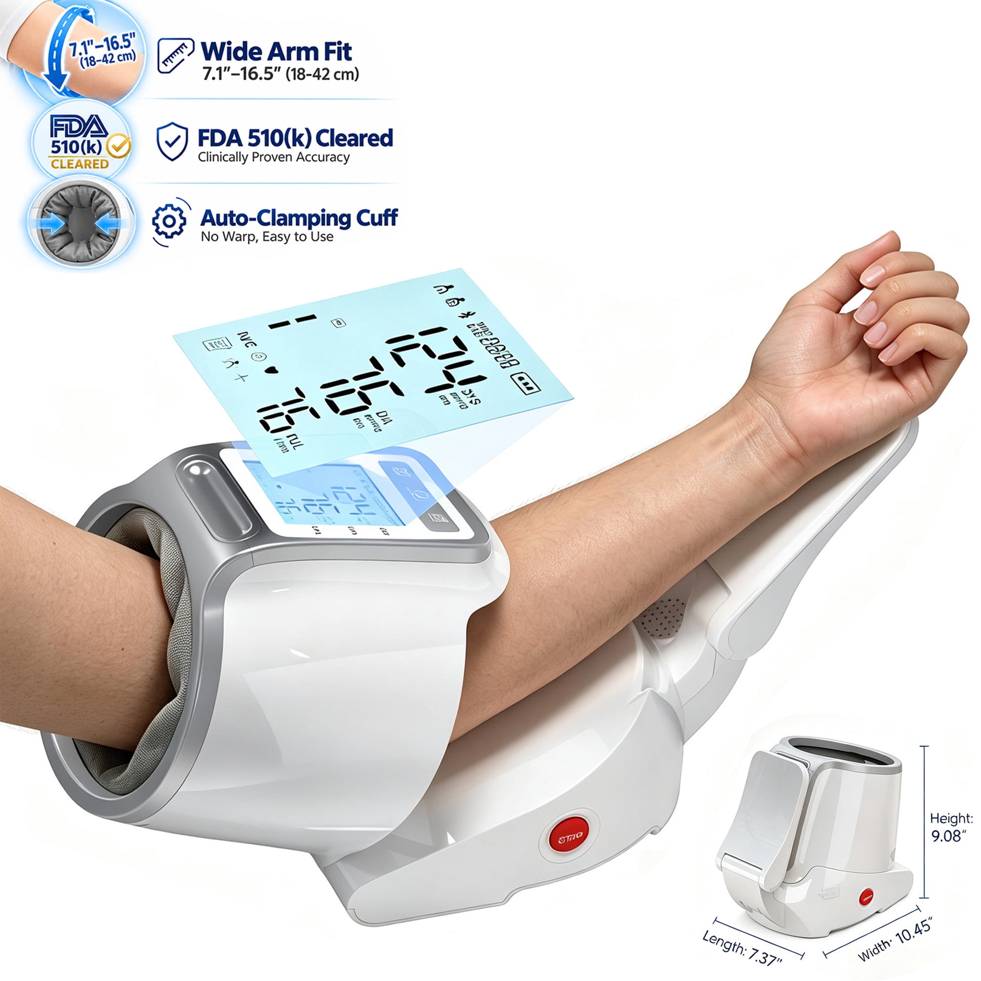 WURESE FDA Cleared No Wrap Upper Arm Blood Pressure Monitor, One-Touch ...