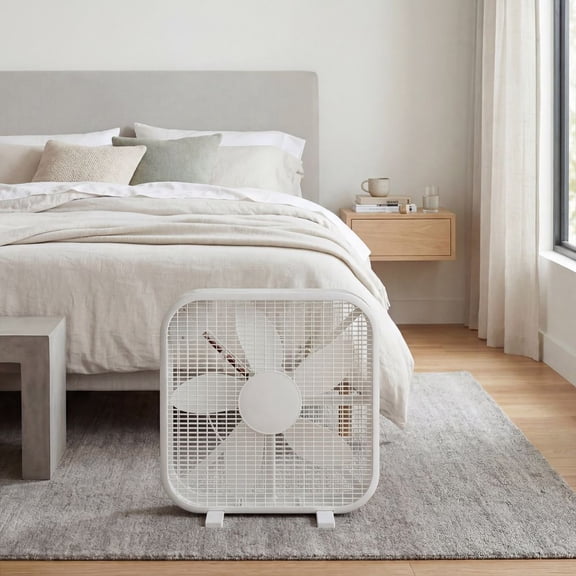 WUSCASA 20" Box Fan, 3-Speed Portable Floor Window Fan with Carry Handle, Quiet High Velocity Air Circulator Fan for Bedroom, Home, Office, Dorm, Garage