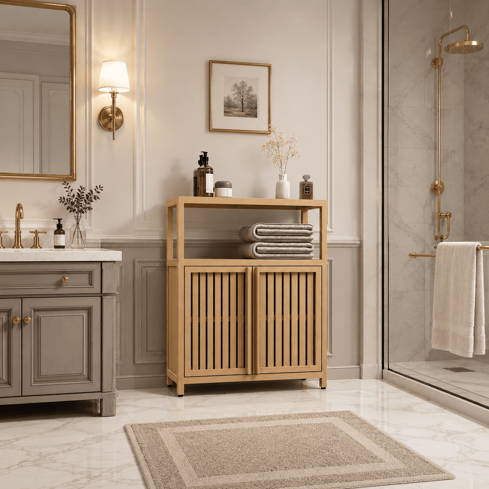 バンブーファニチャーテレビステーション【cabinet】 Bamboo Cabinets & Chests - Walmart.com