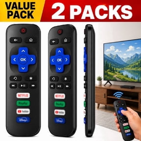 Ustris 2 pack Replacement Remote Control Only for Roku TV, Compatible for TCL Roku/Hisense Roku/Onn Roku/Sharp Roku/Element Roku/Westinghouse Roku/Philips Roku Smart TVs (Not for Roku Stick and Box)