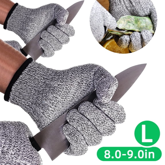 Emlimny Large Cut Resistant Gloves Food Grade Level 5 Protection, Safety Kitchen Cuts Gloves for Oyster Shucking, Fish Fillet Processing, Meat Cutting, 1 Pair