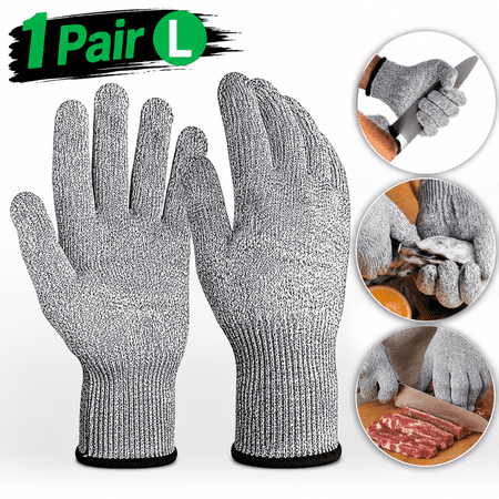 Emlimny Large Cut Resistant Gloves Food Grade Level 5 Protection, Safety Kitchen Cuts Gloves for Oyster Shucking, Fish Fillet Processing, Meat Cutting, 1 Pair