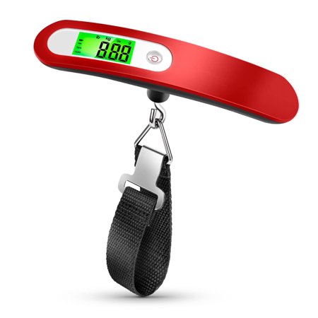 WUSI Digital Luggage Scale Gift for Traveler Suitcase Handheld Weight Scale 110lbs(Red)