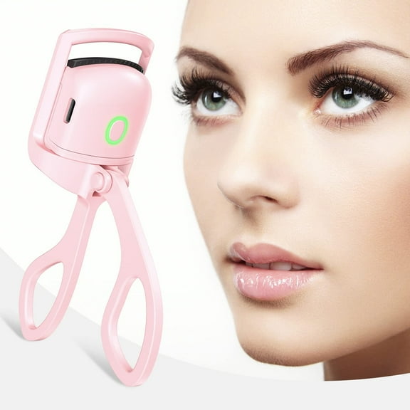 WUSI Heated Eyelash Curlers, Eyelash Curlers Heated with USB Rechargeable,Electric Eyelash Curlers Natural Curling Last 1 Day,2 Heating Modes with Sensing Heating Silicone Pad,Pink