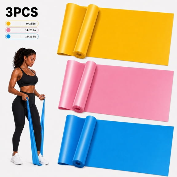 USTRIS 3Pcs Resistance Bands for Exercising, Latex-Free Exercise bands for Physical Therapy ,Workout Bands Resistance Bands Elastic Stretch Band for Rehab, Yoga, Pilates, Strength Training Women Men