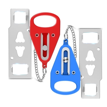 Portable Door Lock (2 Pack) - Extra Security For Hotel, Airbnb, Home, Travel, Inward Opening Doors