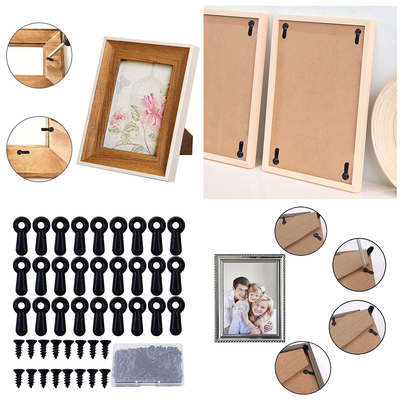 WUSUOWEI 100 Pieces Metal Picture Frames Turn Button Fasteners Set ...
