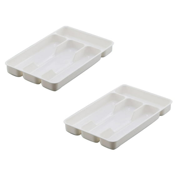 WUSUOWEI 2PCS Kitchen Cutlery Storage Tray Drawer Tableware Spoon Fork Storage Container 11 x7 inch Silverware Drawer Organizer Separation Box Home Kitchen Silverware Tray Tools