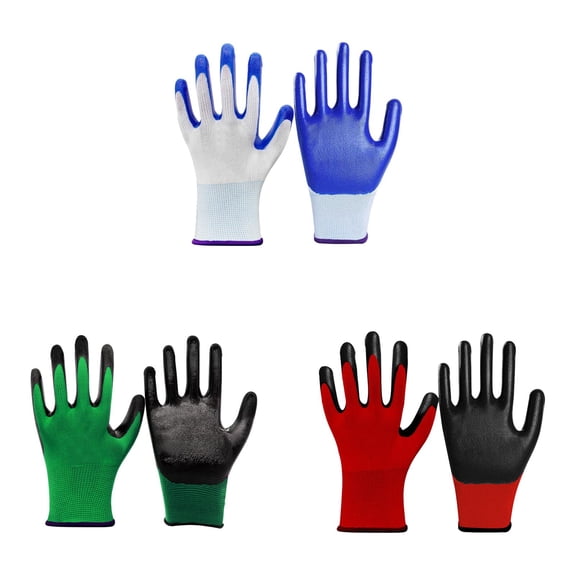 WUSUOWEI 3 Pairs Durable Coated Work Gloves NonSlip Breathable Gloves Reusable Firm Grip Heavy Duty for Men Women Yard Work Gardening Construction