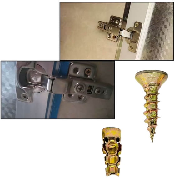 WUSUOWEI Door Hinge Thread Repairing Screws 10 set Cabinet Door Fastening Short Expansion Screw Set Repairing Fixer for Cabinet Tile Partition HingeMounting