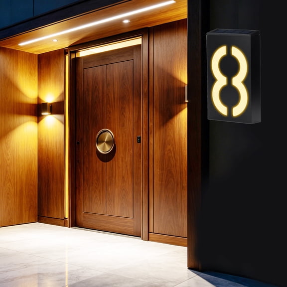 WUSUOWEI LEDSolar HouseNumber Light Garden Yard Building Door Wall Address Numbers lamp Sign Plate Lighted Up Doorplate Number Sign for HomeHouse Street