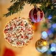 thumbnail image 1 of WUSUOWEI Pizza Ornaments for Christmas Tree Hanging Acrylic Ornament Xmas Decorations Gifts for FoodLovers, Women, Men Round Ornament Holiday Home Decor 5/4/3/2/1PCS, 1 of 8