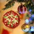thumbnail image 1 of WUSUOWEI Pizza Ornaments for Christmas Tree Hanging Acrylic Ornament Xmas Decorations Gifts for FoodLovers, Women, Men Round Ornament Holiday Home Decor 5/4/3/2/1PCS, 1 of 8