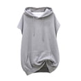 thumbnail image 1 of WUSUOWEI Sweatshirt For Women Sleeveless Hooded Sweatshirt Zip Up Casual Womens Tunic Top with Splice Design L, 1 of 7