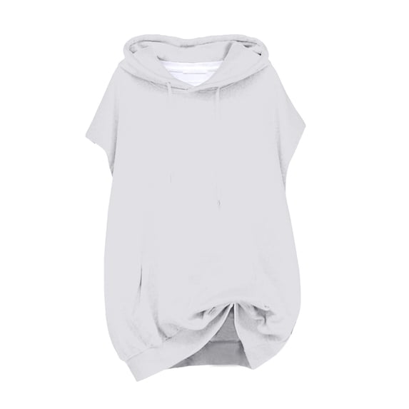 WUSUOWEI Sweatshirt For Women Sleeveless Hooded Sweatshirt Zip Up Casual Womens Tunic Top with Splice Design L
