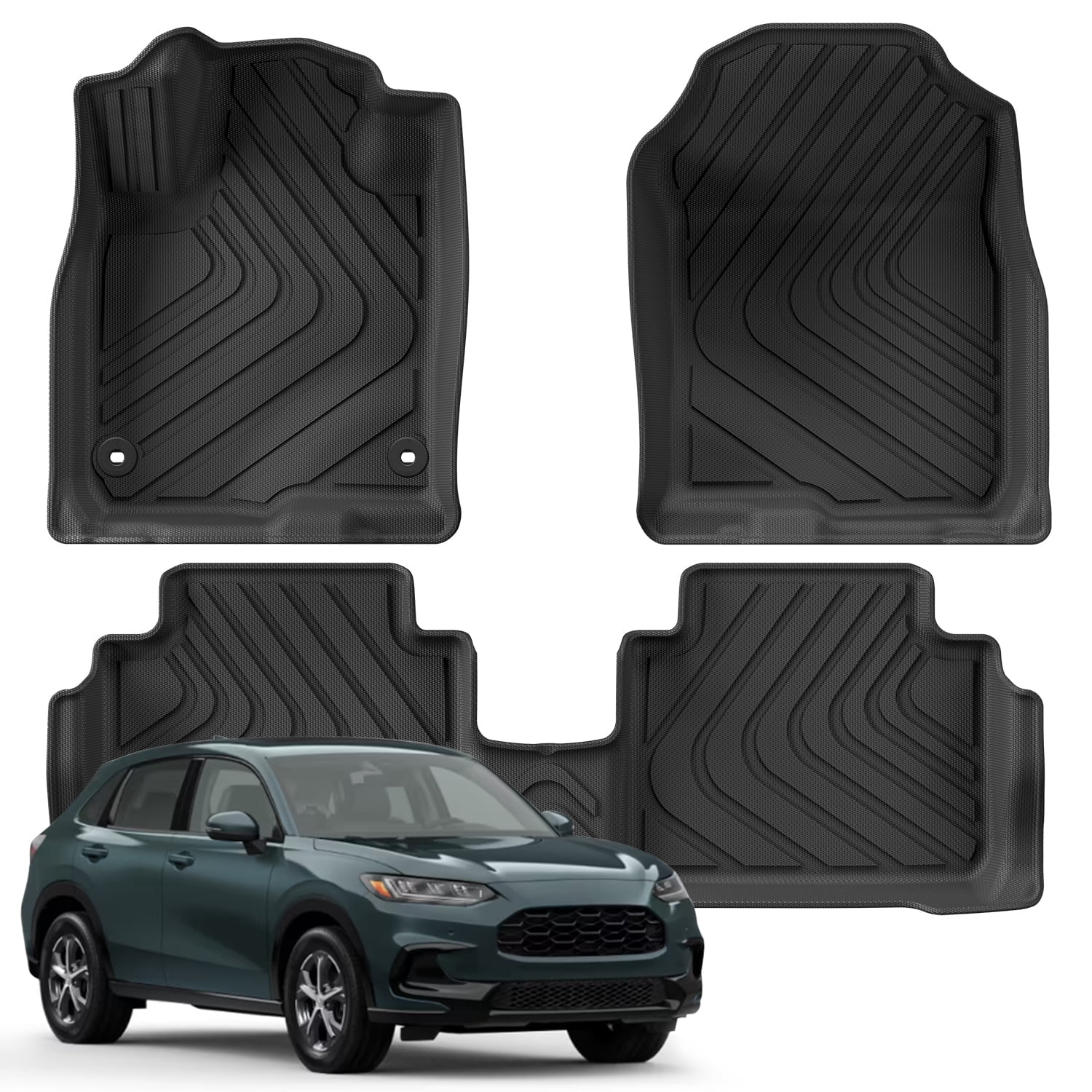 WUTGHUI TPE All Weather Floor Mats for Honda HRV 2026 2025 2024 2023 (Include Hybrid & Sport/LX/EX-L) & Acura ADX 2025