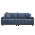 thumbnail image 1 of WUTUTUEE Modern Boucle Loveseat,2-Seater Curved Sofa with Plush Sherpa Upholstery,Oversized Comfy Couches for Living Room,Bedroom,Blue, 1 of 9