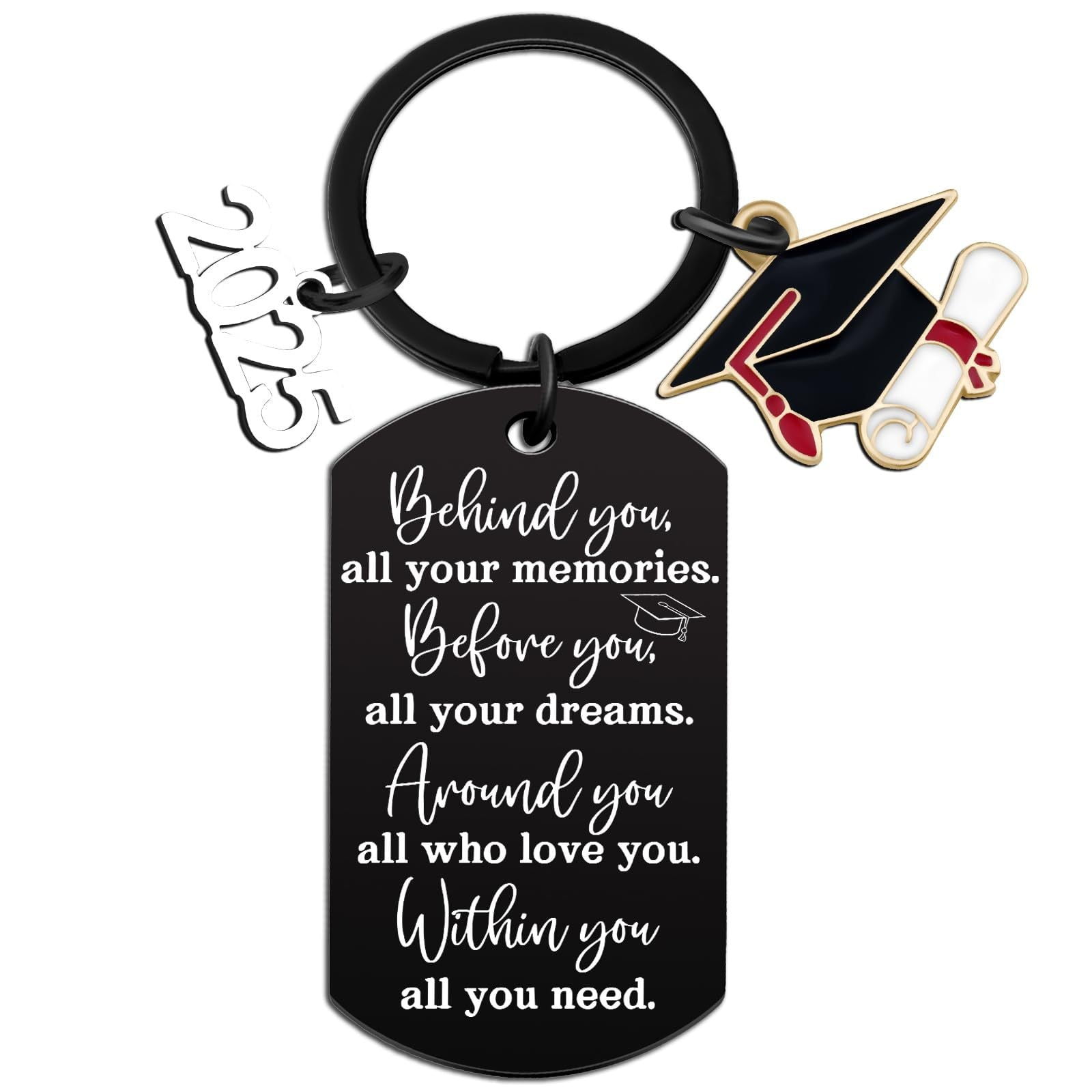 WUTYU 2025 Graduation Gifts for Him Her Class of 2025 Graduation Keychain, Inspirational Gifts