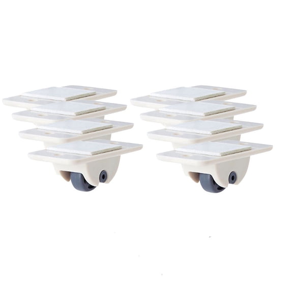 WUTYU 8PCS Stickable Wheels Household Furniture Casters Storage Box Rollers Trash Can Rollers Storage Box Basket Moving Small Wheels