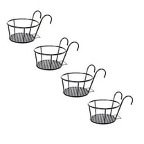 WUTYU Flower Pot Holder Hanger Potted Rack Over The Rail Fence Pots Stand For Balcony Porch Fence and The Flower Basket Looks