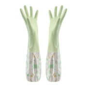 WUTYU Long Rubber Gloves Elbow Length Rubber Cleaning Gloves with Household Thickening PWaterproof Kitchen Dish Washing Latex Glove Rubber Cleaning Gloves