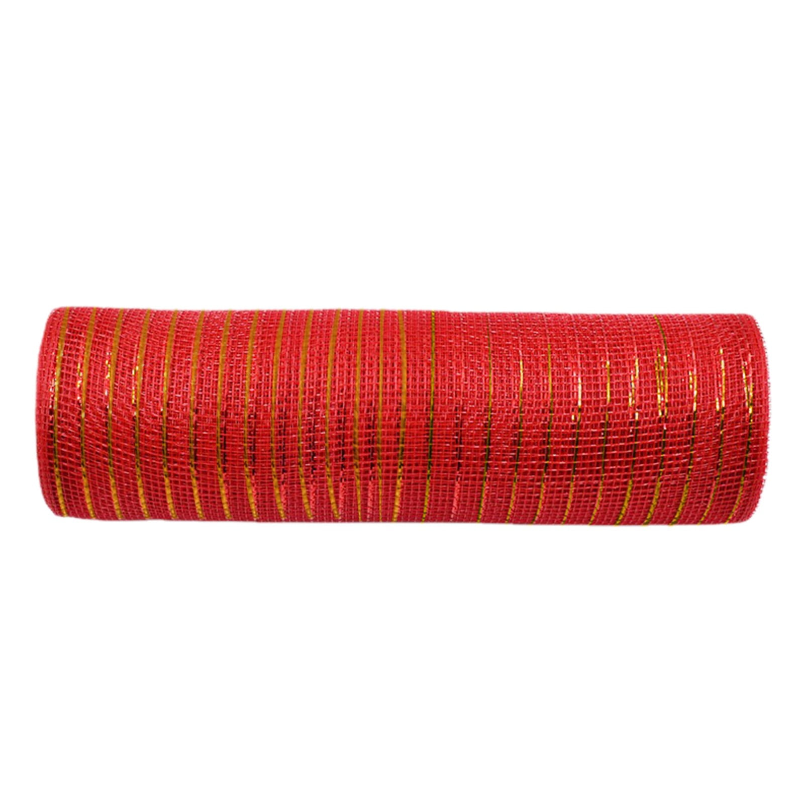 Christmas Metallic Mesh Ribbon - 4 Rolls, 10 Inches Wide X 30 Feet Each, Wired Deco Mesh For Wreaths, Gift Wrapping & DIY Crafts