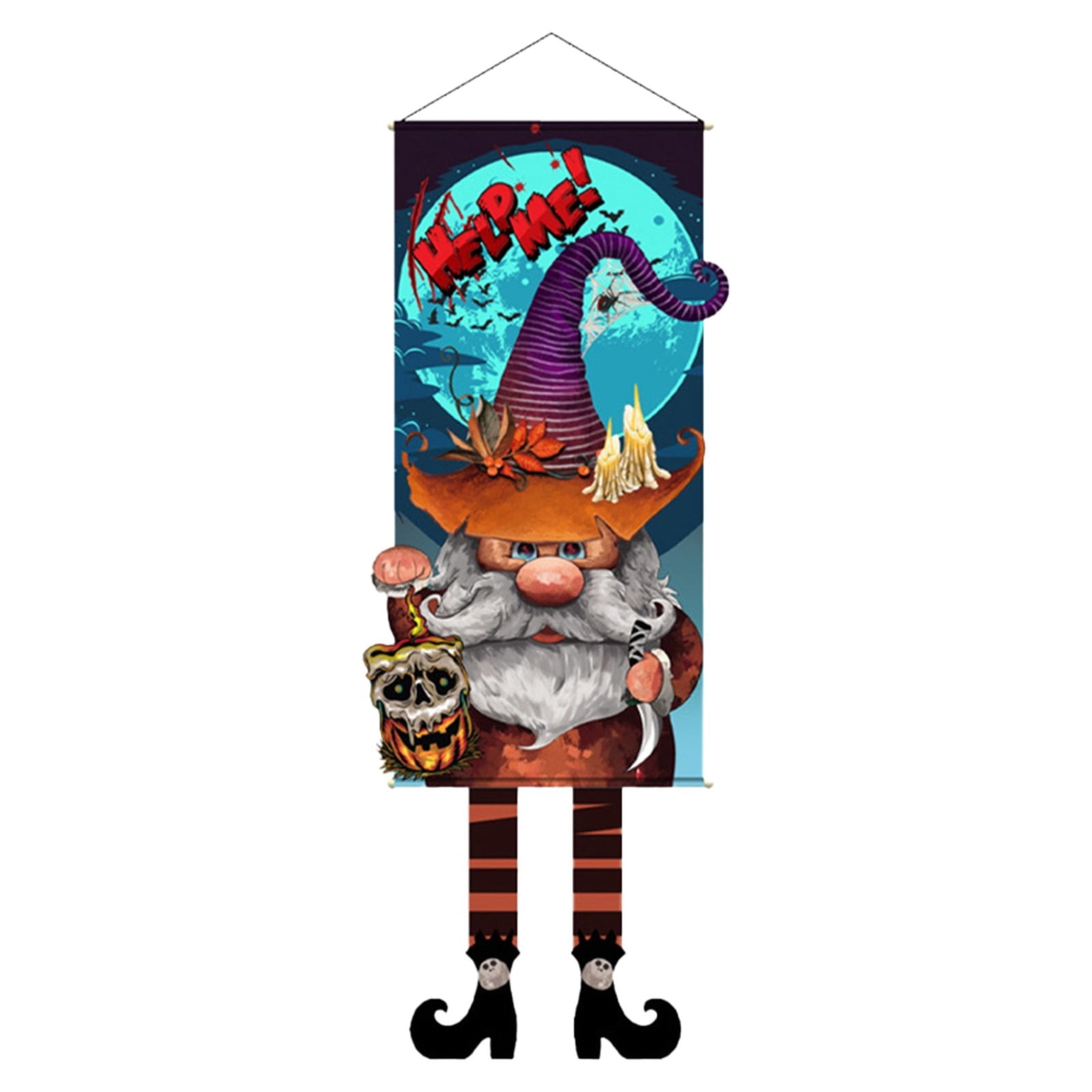 Halloween Gnome Witch Acrylic Dangle Earrings - Cauldron & Broomstick Design, Spooky Punk Jewelry For Women