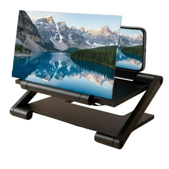 WUUJIPAI 8" Phone Screen Magnifier for Cell Phone - 3D HD Foldable Smartphone Amplifier Stand for Movies Videos Gaming