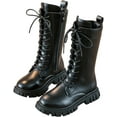 thumbnail image 1 of WUUJIPAI Girls White Combat Boots, Mid Calf Combat Boots with Non Slip Sole and Soft Lining for Daily Wear, 1 of 8