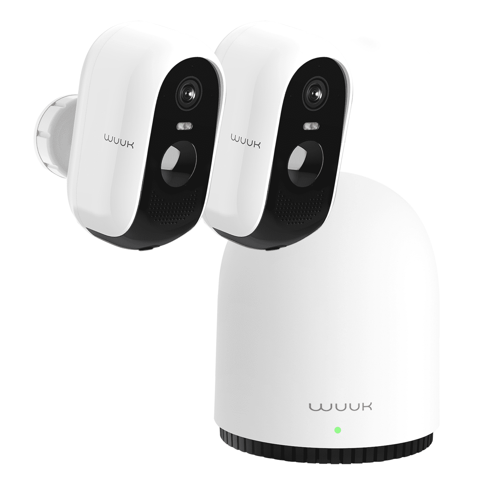 WUUK Security Camera Wireless 2K, Outdoor, Indoor, Homebase Included, No Monthly Fees, 32GB Storage, 2.4/5 GHz WiFi, 240 Days Battery Life, Night Vision, Compatible with Alexa & Google, 2 Cams Pack