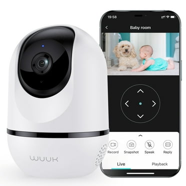 WUUK 4MP Indoor Pan/Tilt Security Camera, Baby Monitor with Camera and Audio, Wi-Fi Pet Camera with Phone APP, Motion Detection & Tracking, Night Vision, 2-Way Audio, Compatible with Alexa & Google