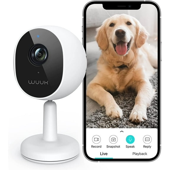 WUUK 4MP Indoor Security Camera, Magnetic Stand WiFi Camera Indoor, Baby Monitor with Camera, Pet Camera with Phone APP, 24/7 Live View 2-Way Audio, Cry Detection, Compatible with Alexa & Google