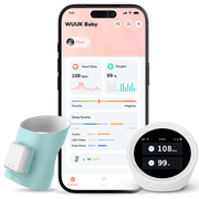 WUUK BABY Sock Monitor | Tracks Sleep & Movement | Base Station & App Monitoring/Notification, No Subscription, 3 Included Sock Sizes, 0–18 Months, 2.4/5 GHz Wi