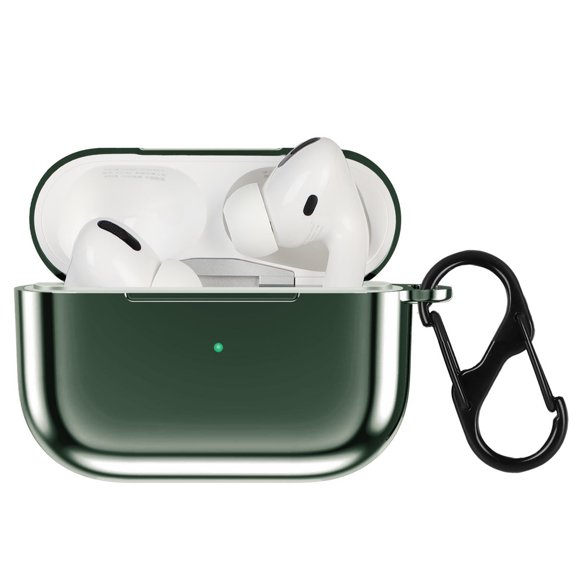 WUWOCJ Case Compatible with Airpods Pro,TPU Skin Case Cover Shock-Absorbing Protective Case with Keychain (Green)