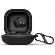 WUWOCJ Case Compatible with Beats Fit Pro 2021 Soft Silicone Case Cover Shock-Absorbing Protective Case with Keychain (Black)
