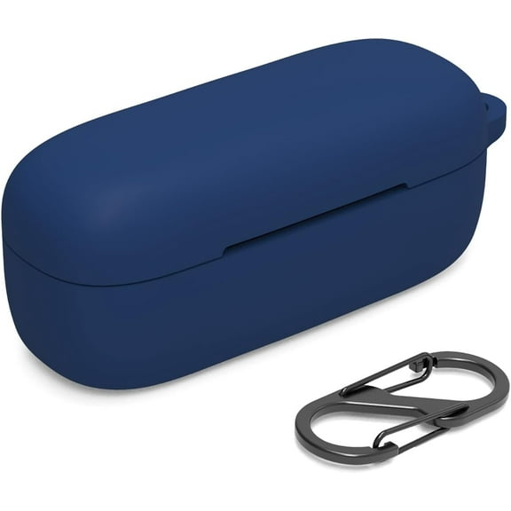 WUWOCJ Silicone Case Compatible with EarFun Free Pro 2 Full Protective Silicone Skin Accessories Charging Case with Keychain (Navy)