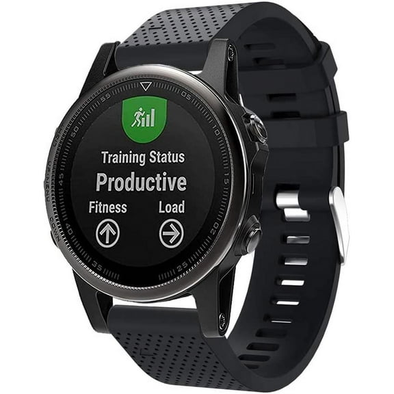 WUWOCJ Watch Band Compatible with Garmin Fenix 7S/Fenix 6S/Fenix 6S Pro/Fenix 5S/Fenix 5S Plus, Soft Silicone Sport Replacement Strap 20mm (Black)