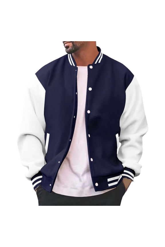 Varsity Jacket Men, Men's Varsity Baseball Jacket Casual Boys College Lightweight Jacket Coat