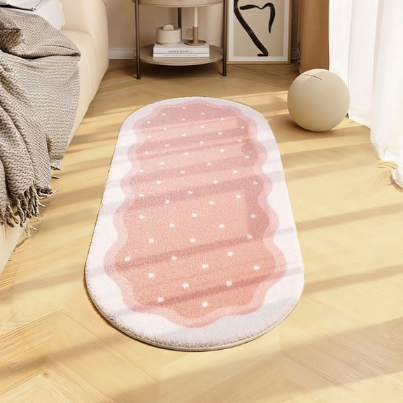 WUXIAB 1Pc Soft Bedroom Rugs,Spring Print Oval Area Rugs,Rugs for Bedroom Shaggy Rugs for Bedroom Oval Rugs,Room Small Carpet Living Room Runner Rug,Non Slip Modern Home Decor,15.75"x47.24"