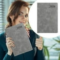 thumbnail image 1 of WUXIAB 2026 A5 Yearly Planner,Weekly Monthly Yearly Calendar Book,Bound Home School Planner,No-Bleed Thick Paper Planner,Leather Hardcover Agenda Planner,Durable Productivity-Focused Planner Gray, 1 of 9