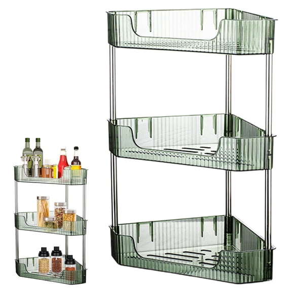 WUXIAB 3-Tier Corner Bathroom Counter Organizer,Plastic Makeup Skincare Organizers Storage Countertop,Sink Vanity Trays Perfume,Cosmetic Shelf For Bedroom,Dresser,Kitchen