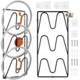 thumbnail image 1 of WUXIAB 3-Tier Stainless Steel Pot Lid Organizer,Cabinet Door Wall Mount Rack No Drill,Anti-Slip V-Slot Adhesive Load Pot Lid Holder,Space-Saving Kitchen Cabinet Rack,Rustproof Pot Pan Lid Storage, 1 of 9