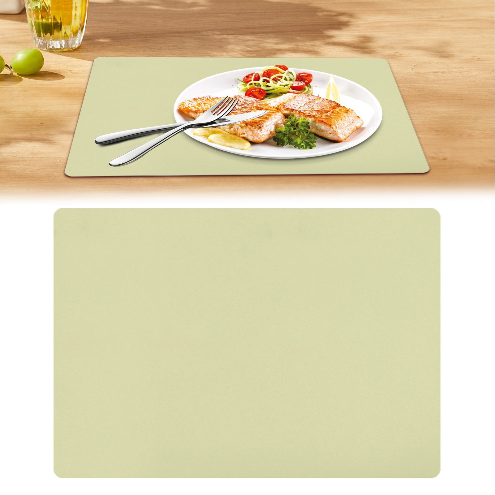 WUXIAB 4Pc Double Rectangular Placemat,Insulated Heat-Resistant Table ...