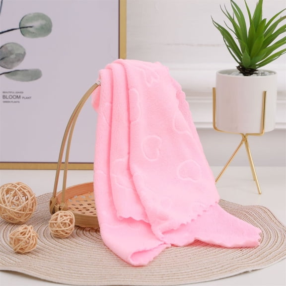 WUXIAB 5Pc Ultra Soft Towel,11.81X23.62In Pink Water Absorbent Microfiber Towel Durable Kitchen Clean Cloth,Premium Coral Velvet Fingertip Towel,Super Absorbent Quick-Dry Face Hand Towel For Bath Spa